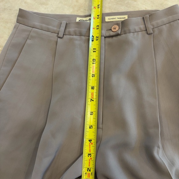 Vintage Eddie Bauer Greige Trousers Size 6 High Rise Straight Leg Pleated - Picture 13 of 14